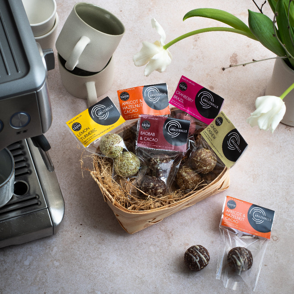 Award-winning artisan energy balls by Claire's Amazeballs — handcrafted in Marlow using organic superfoods